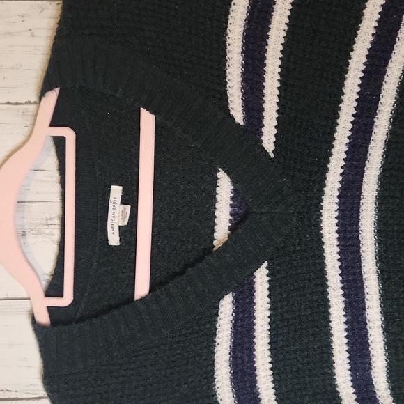 🎅American Eagle Outfitters Black Textured Sweater Oversized Small - Picture 4 of 7